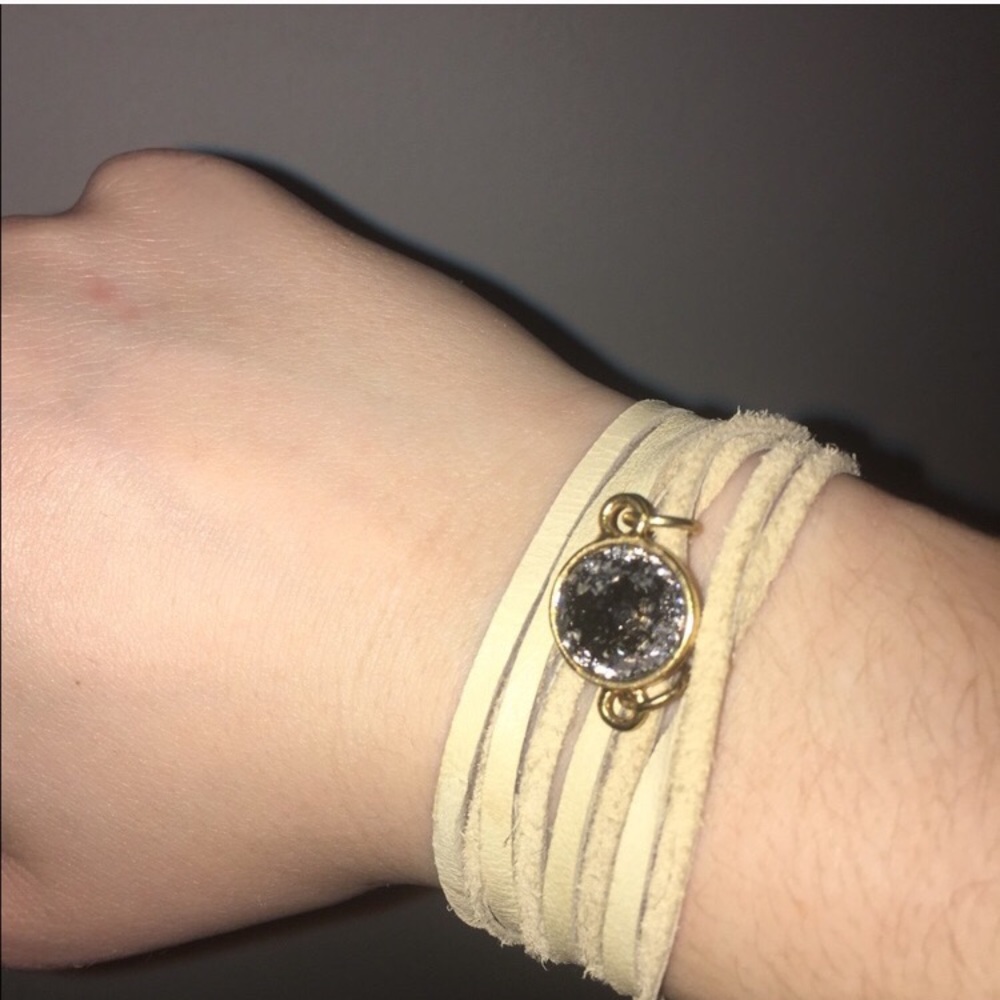 Semi-precious stone wrap bracelet